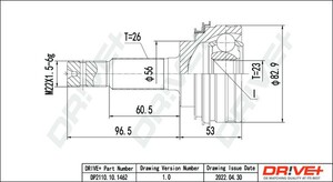 Фото Комплект шарнірів, приводний вал DRIVE PARTS  DP2110.10.1462