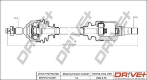 Фото Приводний вал DRIVE PARTS  DP2110100251