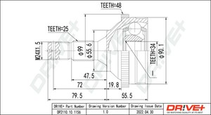 Фото Комплект шарнірів, приводний вал DRIVE PARTS  DP2110101156