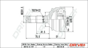 Фото Комплект шарнірів, приводний вал DRIVE PARTS  DP2110101197