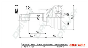 Фото Комплект шарнірів, приводний вал DRIVE PARTS  DP2110101223