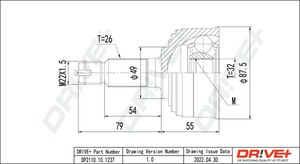 Фото Комплект шарнірів, приводний вал DRIVE PARTS  DP2110101237