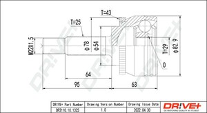 Фото Комплект шарнірів, приводний вал DRIVE PARTS  DP2110101325