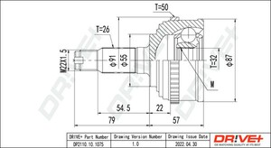 Фото Комплект шарнірів, приводний вал DRIVE PARTS  DP2110101075