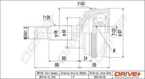 Фото Комплект шарнірів, приводний вал DRIVE PARTS  DP2110101243