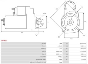 Фото Автозапчастина AS (Auto Starter) S9781S